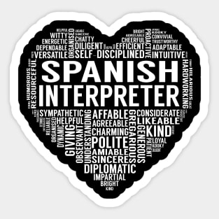 Spanish Interpreter Heart Sticker